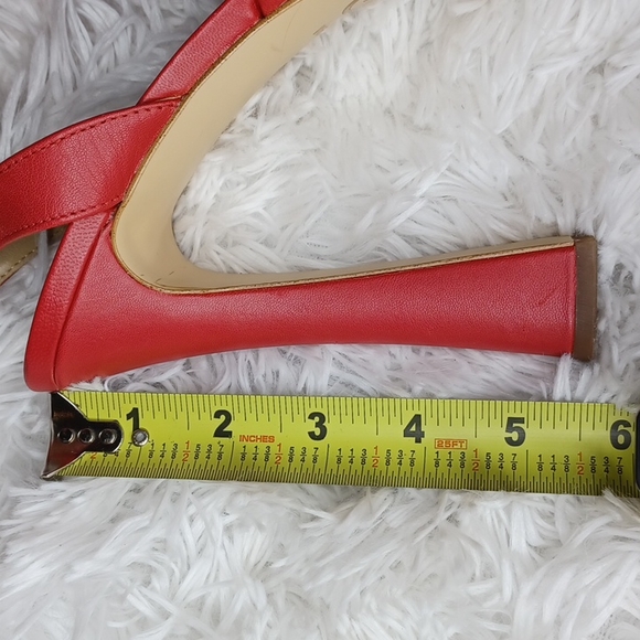 MICHAEL KORS Red Platform High Heel Open Toe Sandals SZ 10M - Picture 10 of 16